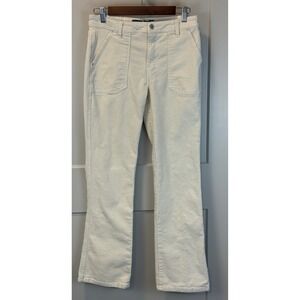 Indigo Rising High Rise Bootcut Corduroy Pants Sz 7/28‎ Cream Ivory Patch Pocket
